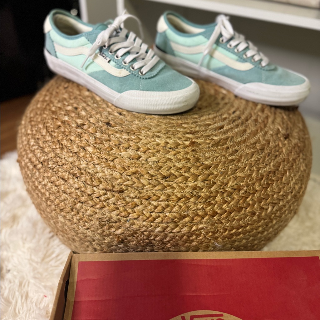 Vans Teal And White Sneakers
